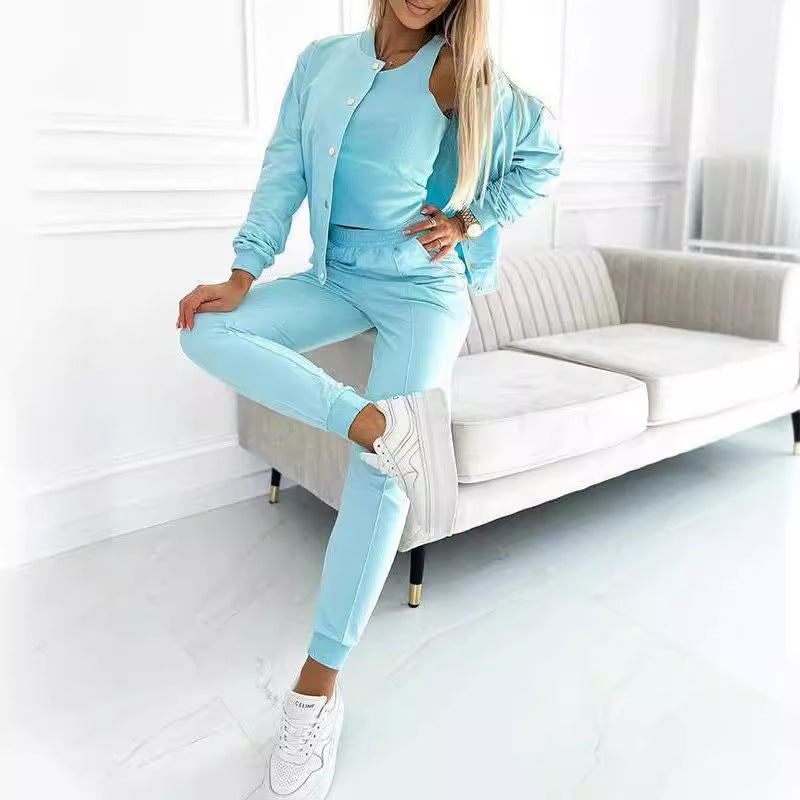 Damen Freizeit-Jogginganzug mit schickem Schnitt und elastischem Bund EB