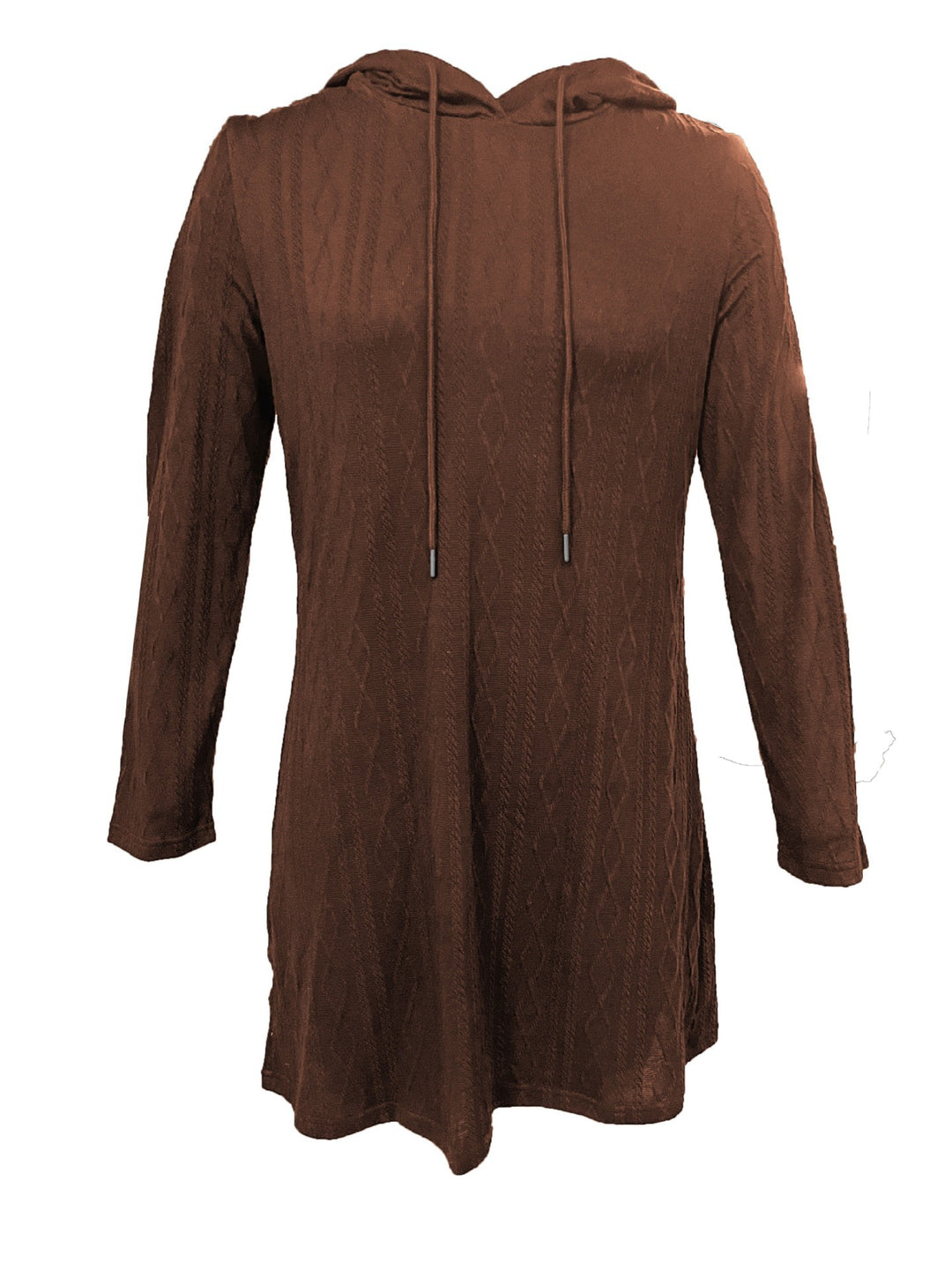 Damen Kapuzenkleid mit strukturiertem Strickmuster und lässigem Schnitt EB