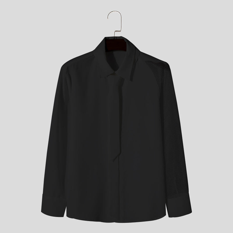 Damen Langarm Bluse mit transparenten Netzdetails EB