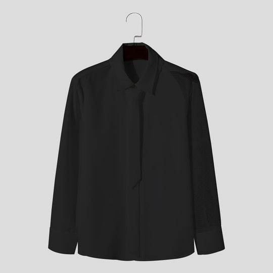 Damen Langarm Bluse mit transparenten Netzdetails EB