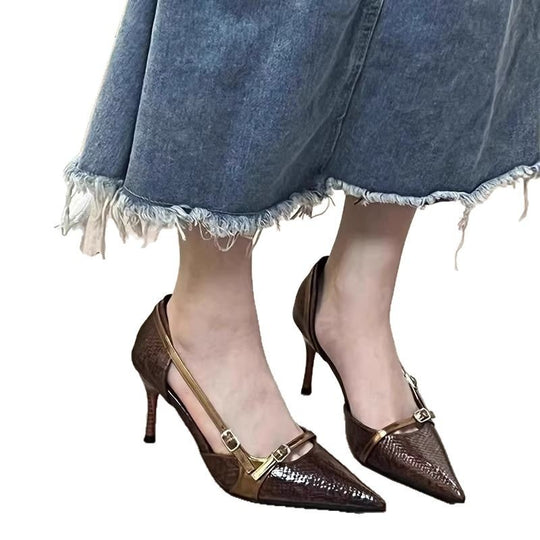 Damen schicke Stiletto-Pumps mit dezentem Riemendesign EB