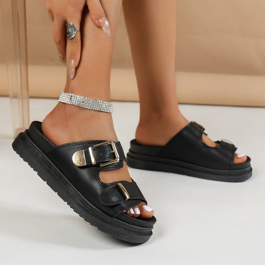 Damen Komfortable Clogs mit elegantem Schnallenverschluss und anatomischem Fußbett EB
