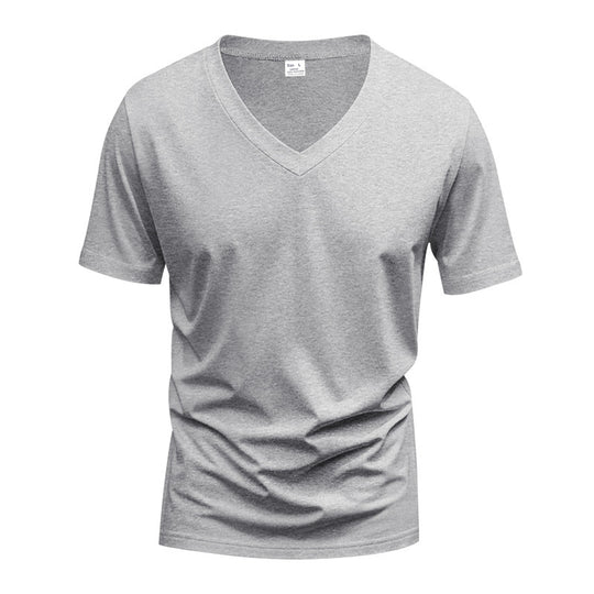 Herren nan V-Ausschnitt-T-Shirt aus Stretchbaumwolle mit ergonomischem Schulterschnitt und flachem Saum EB