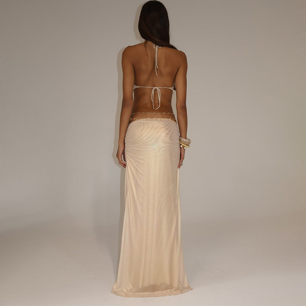 Damen Traumhaftes Abendkleid mit tiefem Ausschnitt und ausgefallenen Cut-Outs EB