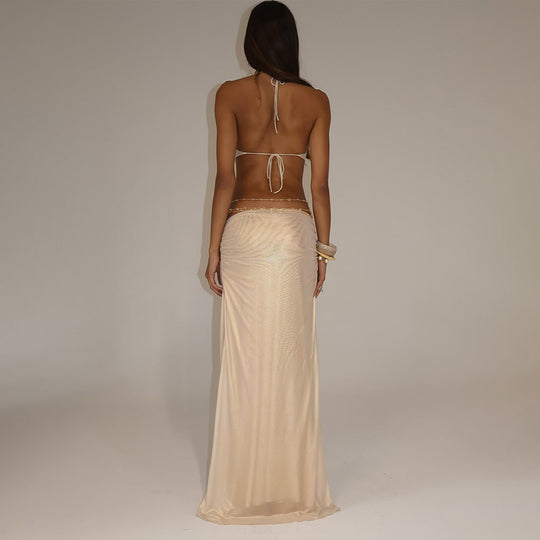 Damen Traumhaftes Abendkleid mit tiefem Ausschnitt und ausgefallenen Cut-Outs EB