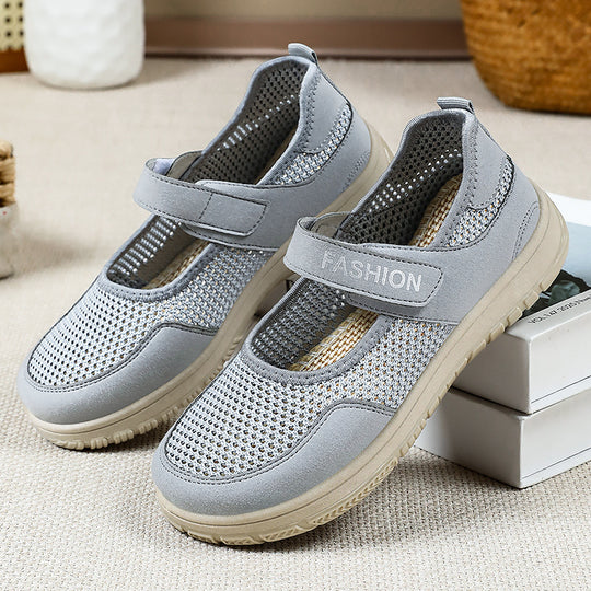Damen luftige Leichtgewicht Sneakers mit Klettverschluss EB