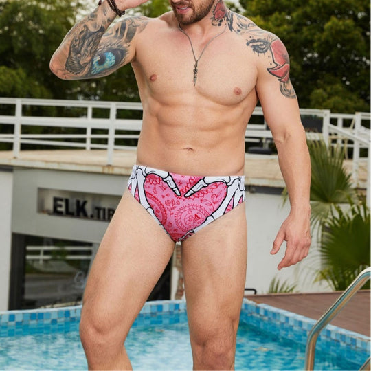 Herren Schwimmhose im kreativen Herzdesign EB