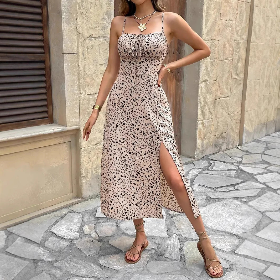 Damen Maxikleid mit Floralprint und verstellbaren Trägern EB