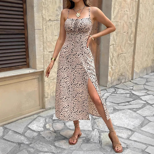 Damen Maxikleid mit Floralprint und verstellbaren Trägern EB