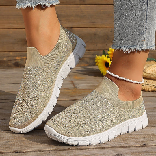 Damen Elegante und funkelnde Slip-On Sneakers EB