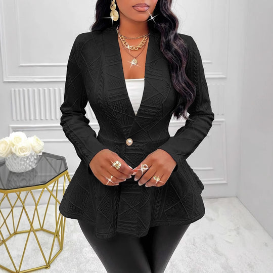 Damen modischer Blazer mit strukturiertem Design und taillierten Details EB