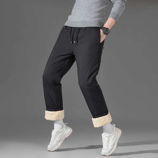 Herren leichte Travel-Jogginghose mit elastischem Bund, Kordelzug, verdeckten Reißverschlusstaschen und geradem Bein EB