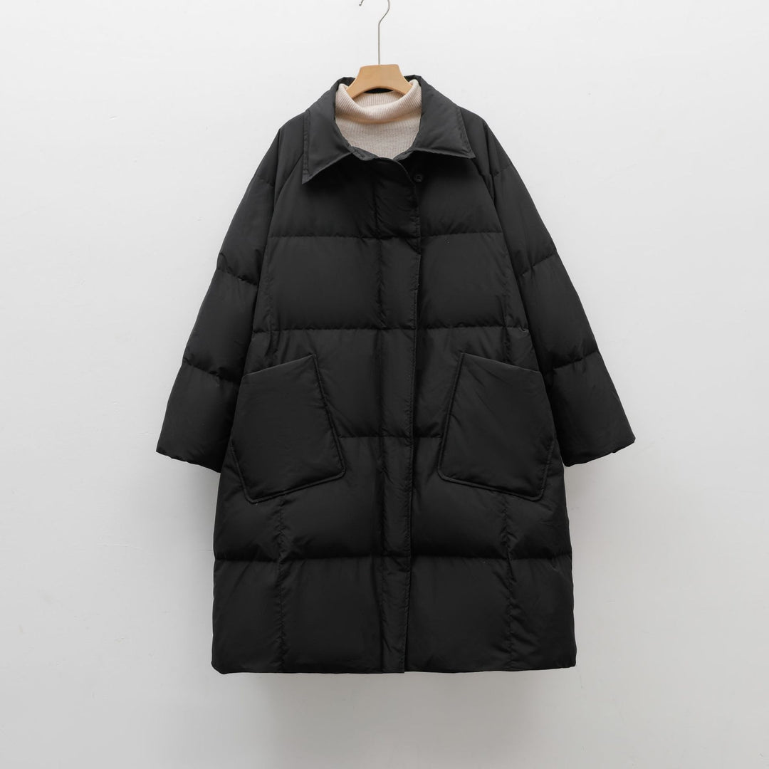 Damen Voluminöser Steppmantel mit abgerundetem Schnitt und praktischen Taschen EB