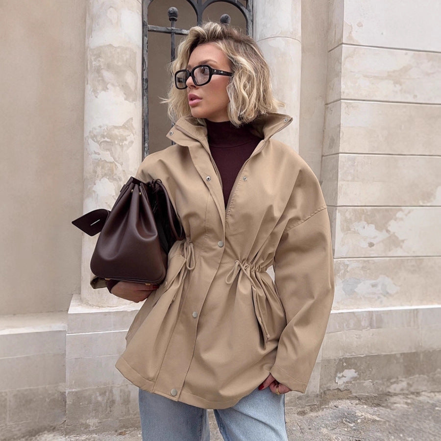 Damen urbane Übergangsjacke mit taillierbarem Kordelzug EB