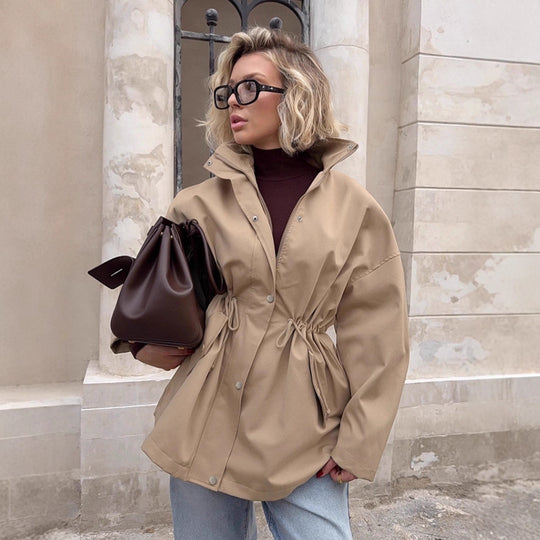 Damen urbane Übergangsjacke mit taillierbarem Kordelzug EB