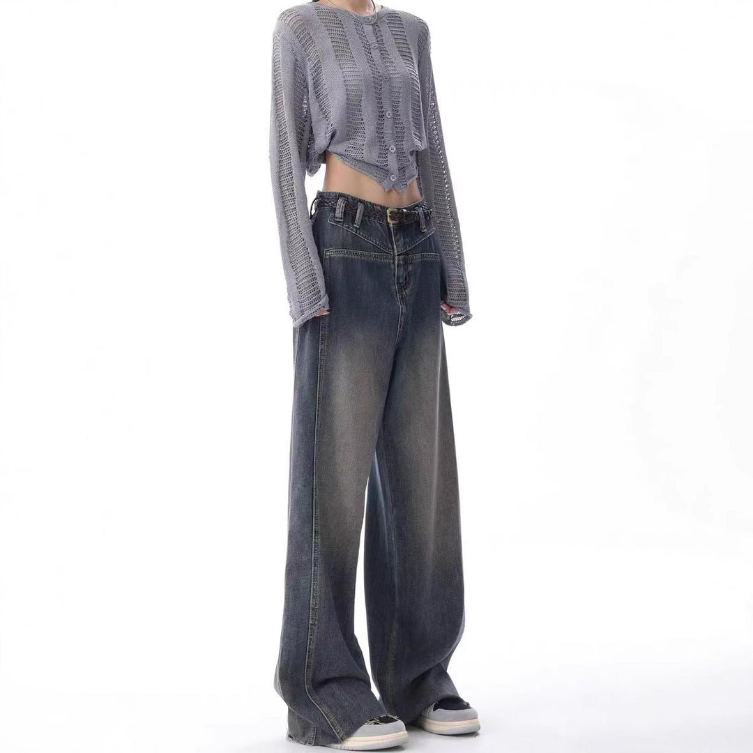 Damen Oversized Jeans mit lässigem Schnitt und hoher Taille EB
