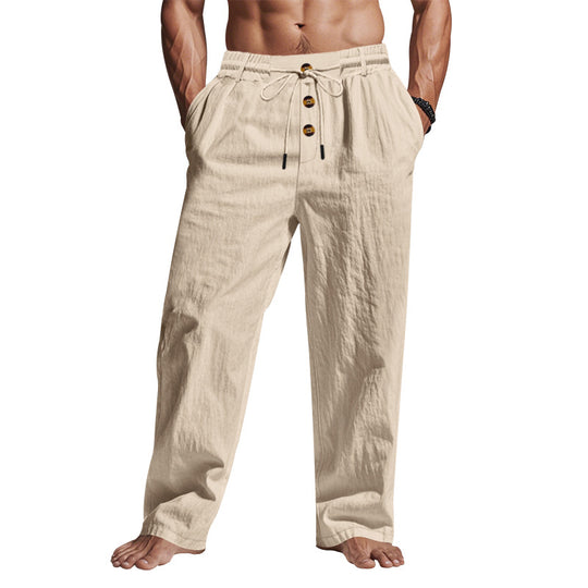 Herren lässige Freizeithose mit verstellbarem Kordelzug und praktischen Seitentaschen EB