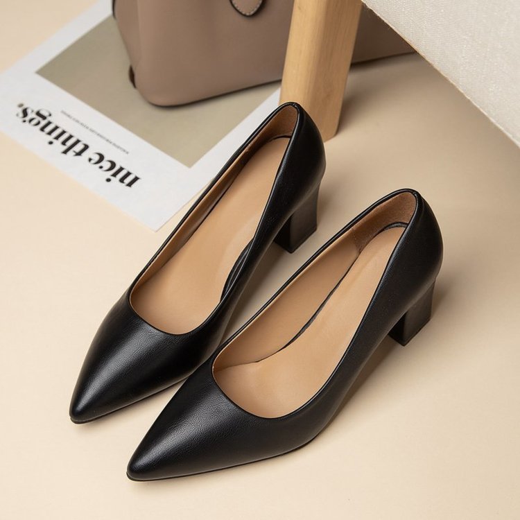 Damen elegante spitze Blockabsatz-Pumps EB