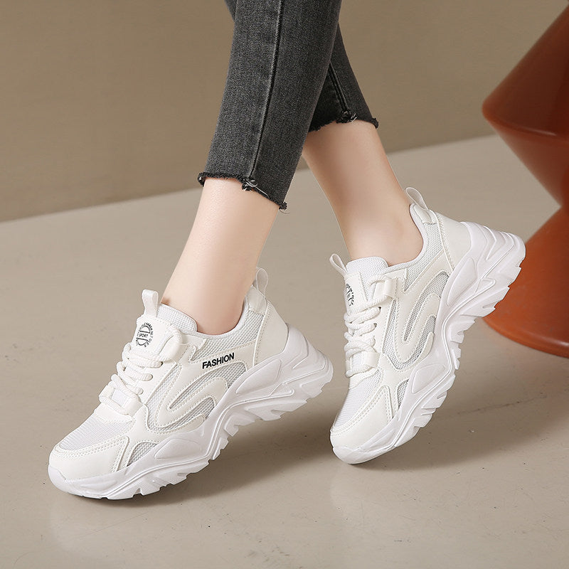 Damenmodische Sport-Sneaker mit atmungsaktiver Mesh-Oberfläche und stoßdämpfender Sohle EB