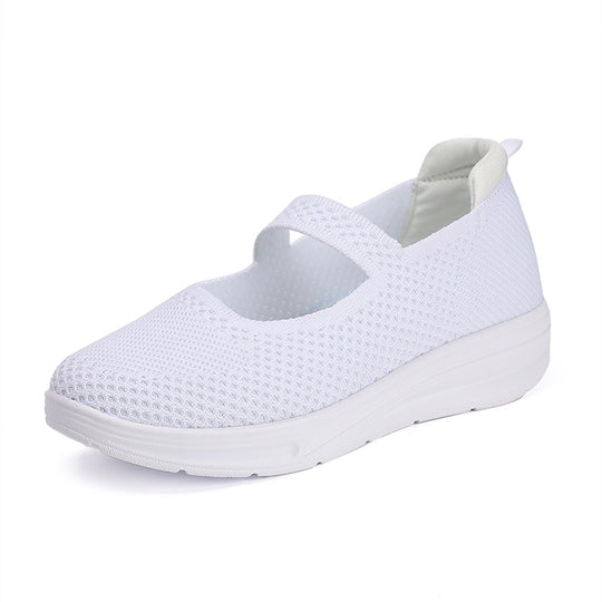 Damen Slip-On Sneakers mit atmungsaktiver Netzstruktur und dämpfender Sohle EB