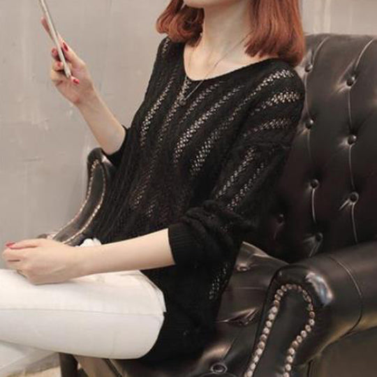 Damen Strickpullover mit Off-Shoulder-Design und Rückenschnürung EB