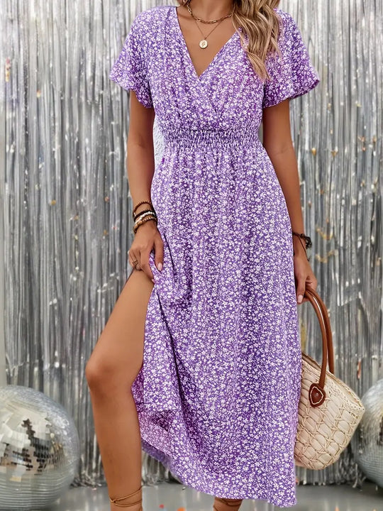 Damen Maxi-Kleid mit floralen Mustern EB