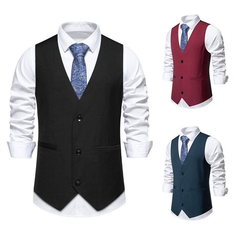 Herren elegante Anzugweste mit modernem Schnitt und praktischen Taschen EB