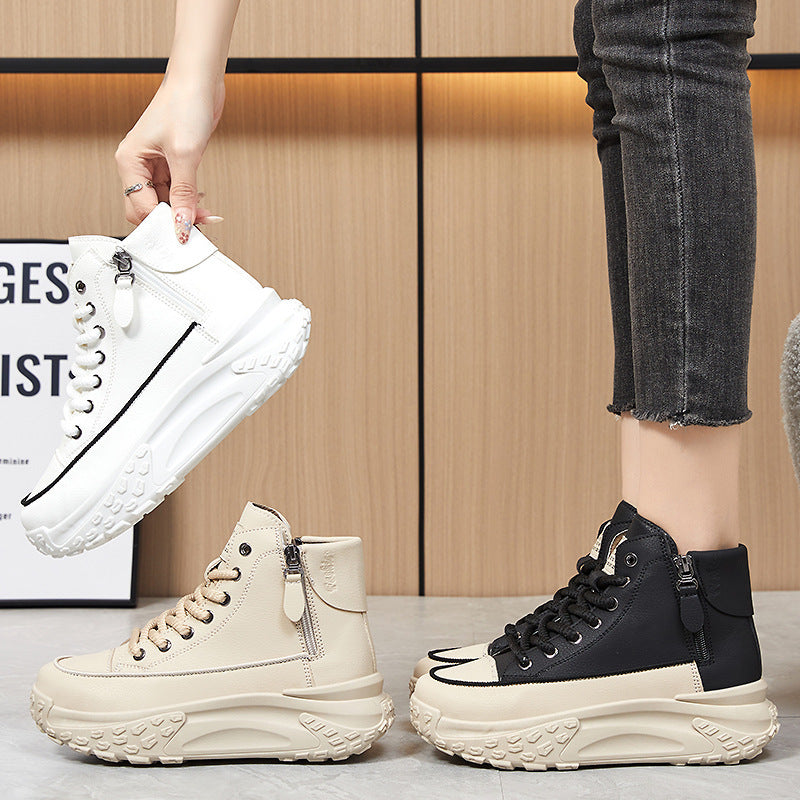 Damen Modische und bequeme High-Top Sneakers mit reißfestem Obermaterial und rutschfester Sohle EB