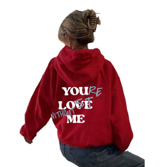 Damen Oversized Kapuzensweater mit inspirierendem Aufdruck EB