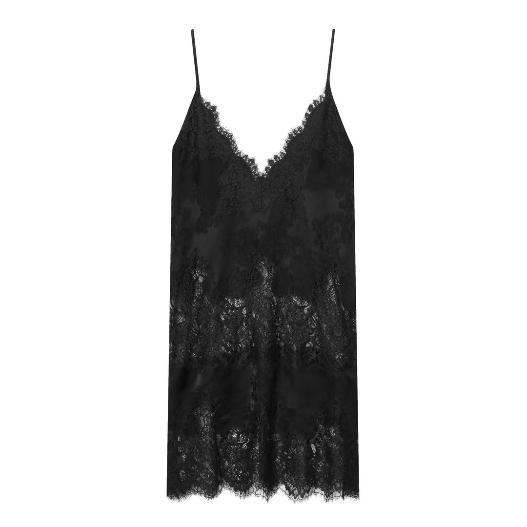 Damen Spitzen-Camisole mit verführerischem V-Ausschnitt und elegantem Spitzenbesatz EB