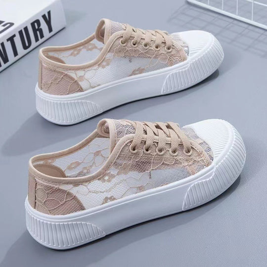 Damen Sneakers mit eleganter Spitzenoptik und komfortabler Polsterung EB