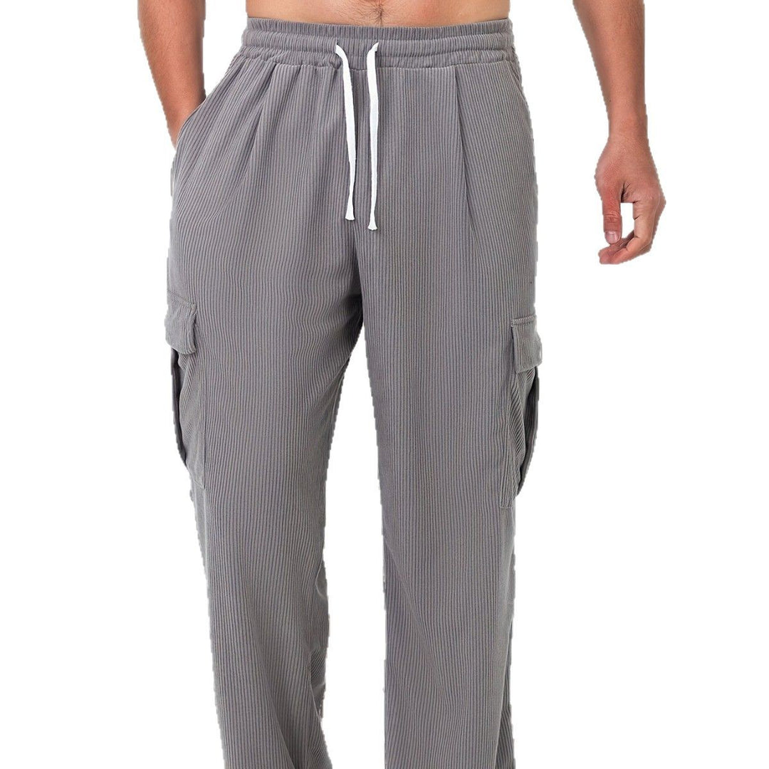 Herren nan Cord-Optik Cargo-Jogger mit Tunnelzug, elastischem Bund und aufgesetzten Klapptaschen EB