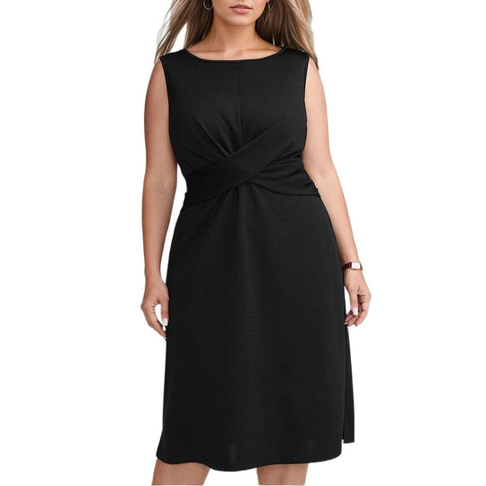 Damen Midikleid mit eleganten Drapierungen und figurbetontem Schnitt EB