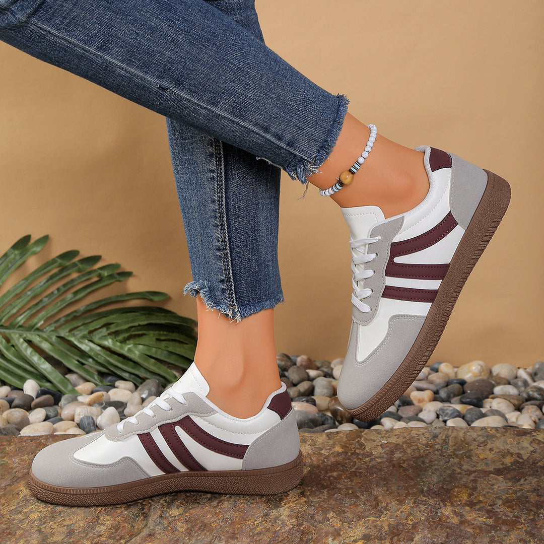 Damen sportliche Sneakers mit atmungsaktiver Oberflächenstruktur und rutschfester Laufsohle EB