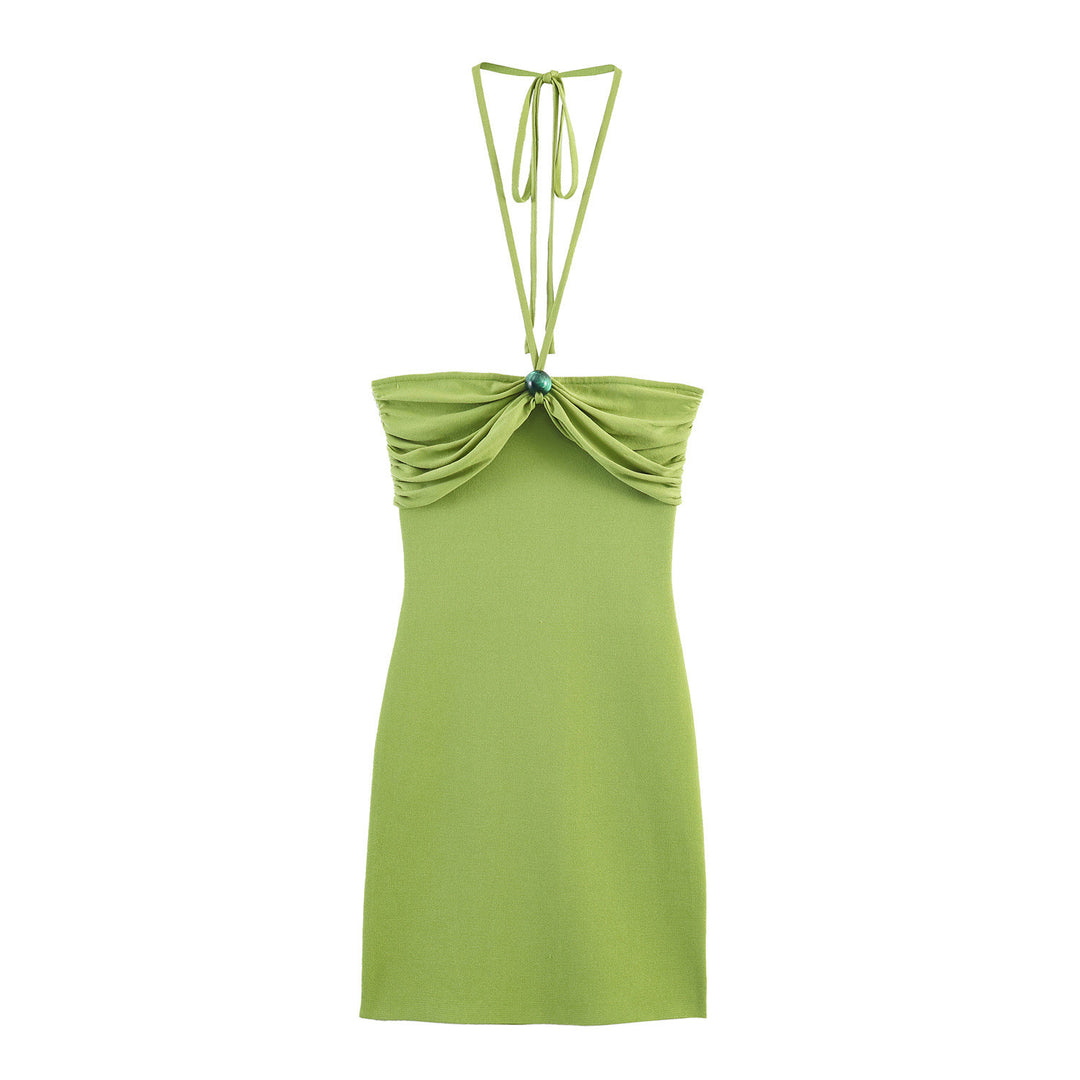Damen Minikleid mit raffinierten Rüschendetails und schickem Halterneck EB