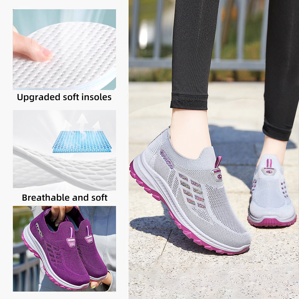 Damen Sportliche Strick-Sneaker mit rutschfester Sohle EB