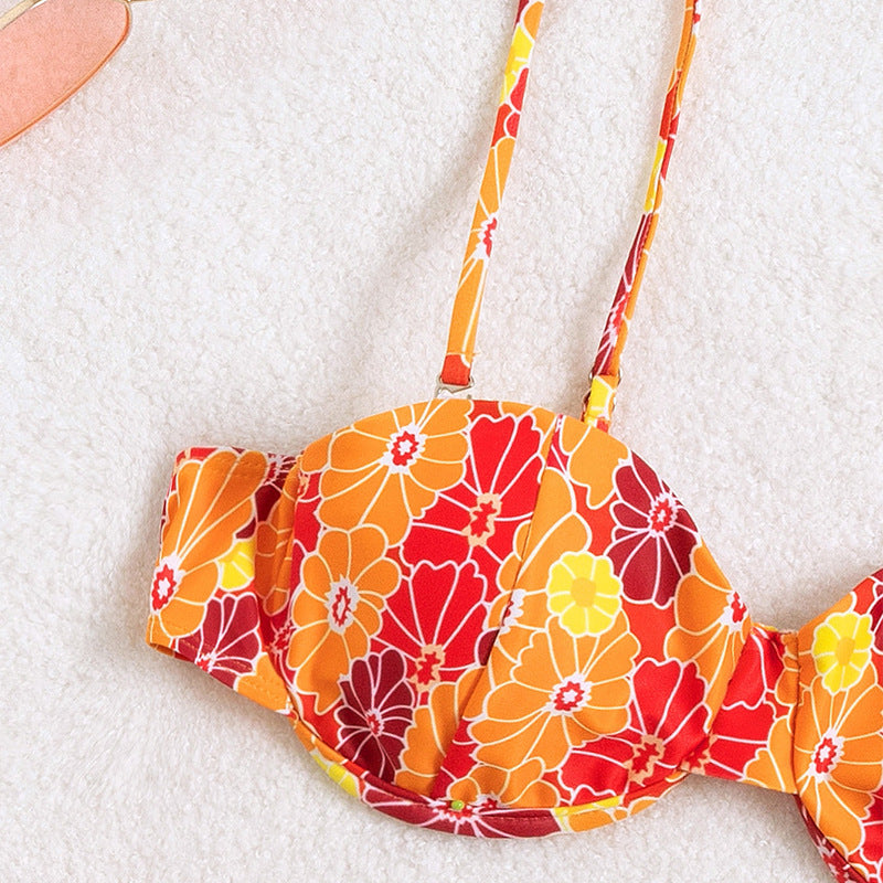 Damen Bikini mit floralem Design und schmeichelndem Schnitt EB