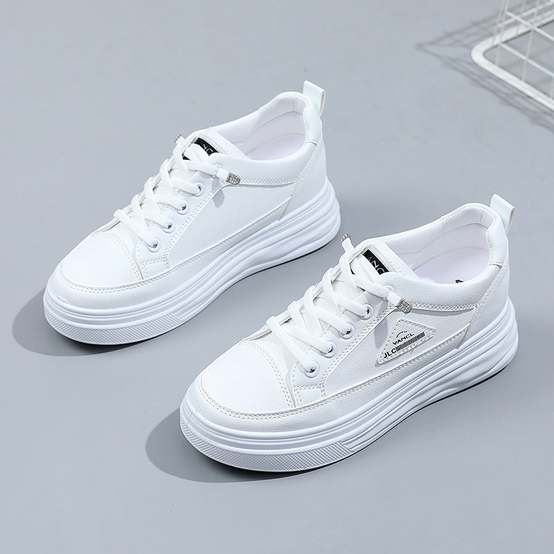 Damen stylische Plateau-Sneaker mit atmungsaktivem Obermaterial und rutschfester Sohle EB