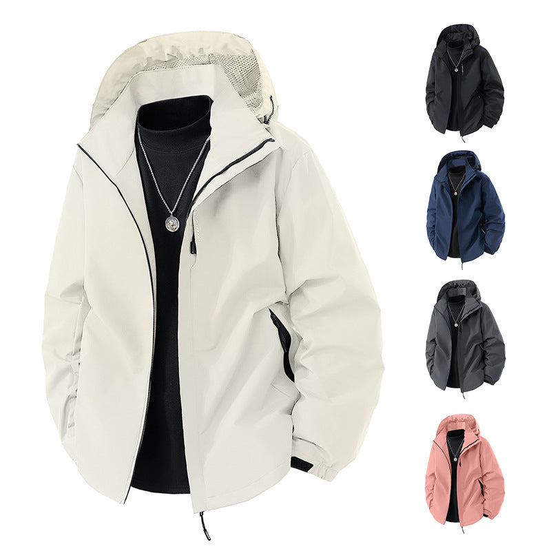 Herren nan leichte wetterfeste Softshelljacke mit verstellbarer Kapuze, winddichter Außenlage und atmungsaktivem Meshfutter EB