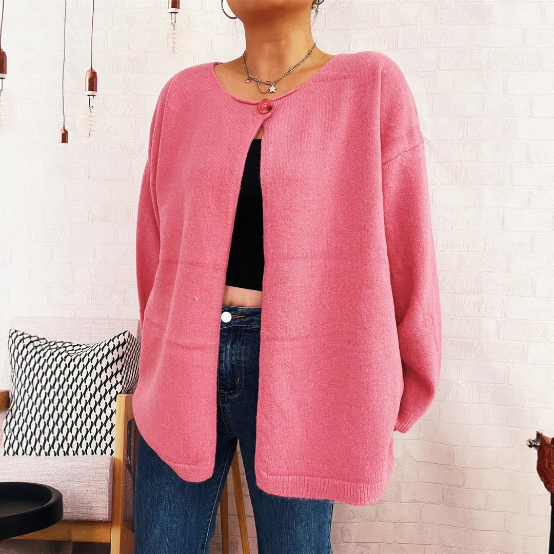 Damen lässiger Strickcardigan mit offenem Schnitt und weichen Materialien EB