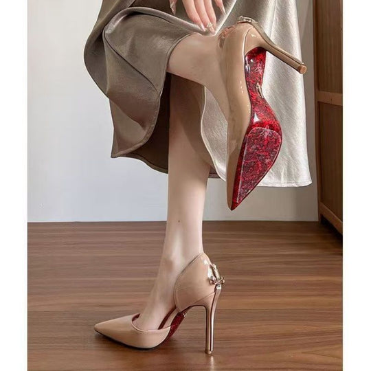 Damen spitze High Heel Pumps mit verstellbarem Riemen EB