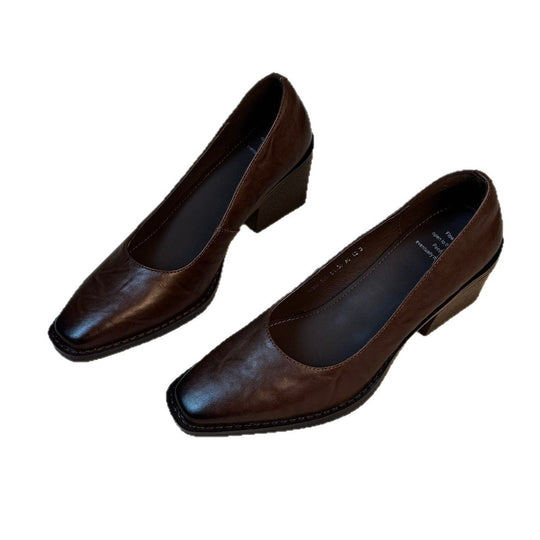 Damen Elegante Stiefeletten mit quadratischer Zehenform und bequemem Blockabsatz EB