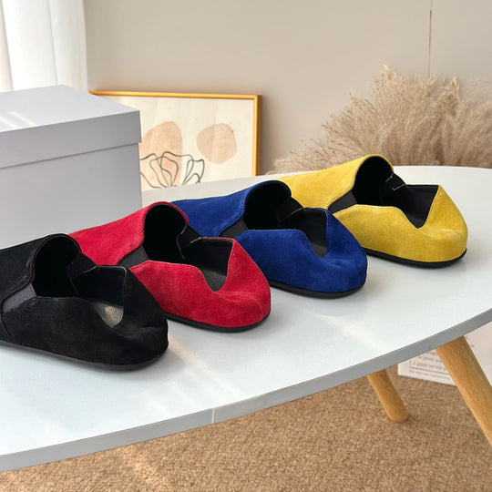 Damen modische Mokassins aus hochwertigem Veloursleder EB