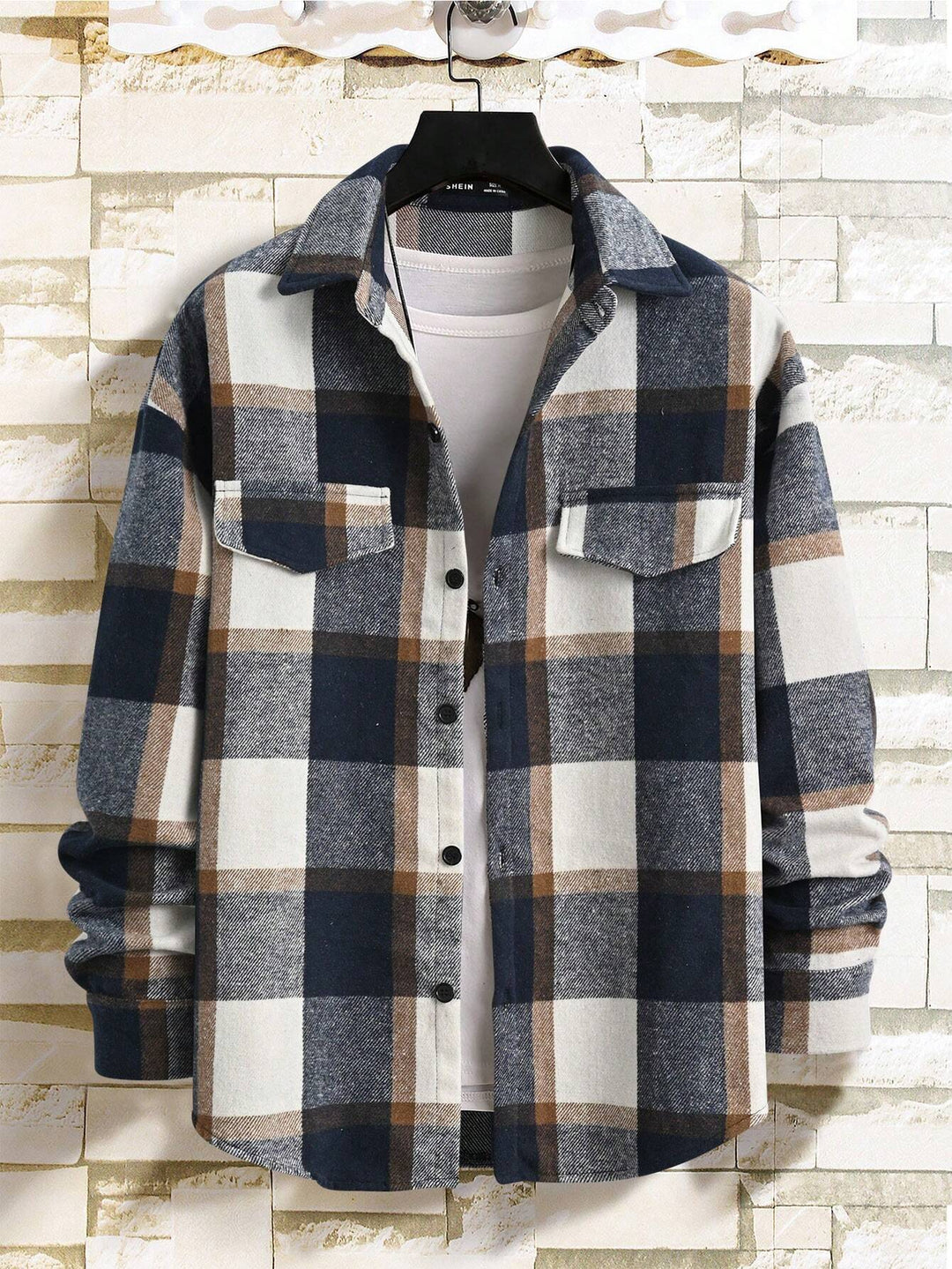Herren nan weite Karo-Hemdenjacke aus weichem Flanell mit aufgesetzten Brusttaschen EB