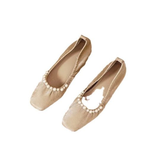 Damen elegante Ballerinas mit perlverziertem Design und komfortablem Fußbett EB
