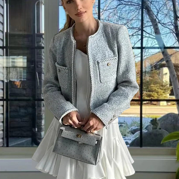 Damen elegante und strukturierte Kurzjacke EB