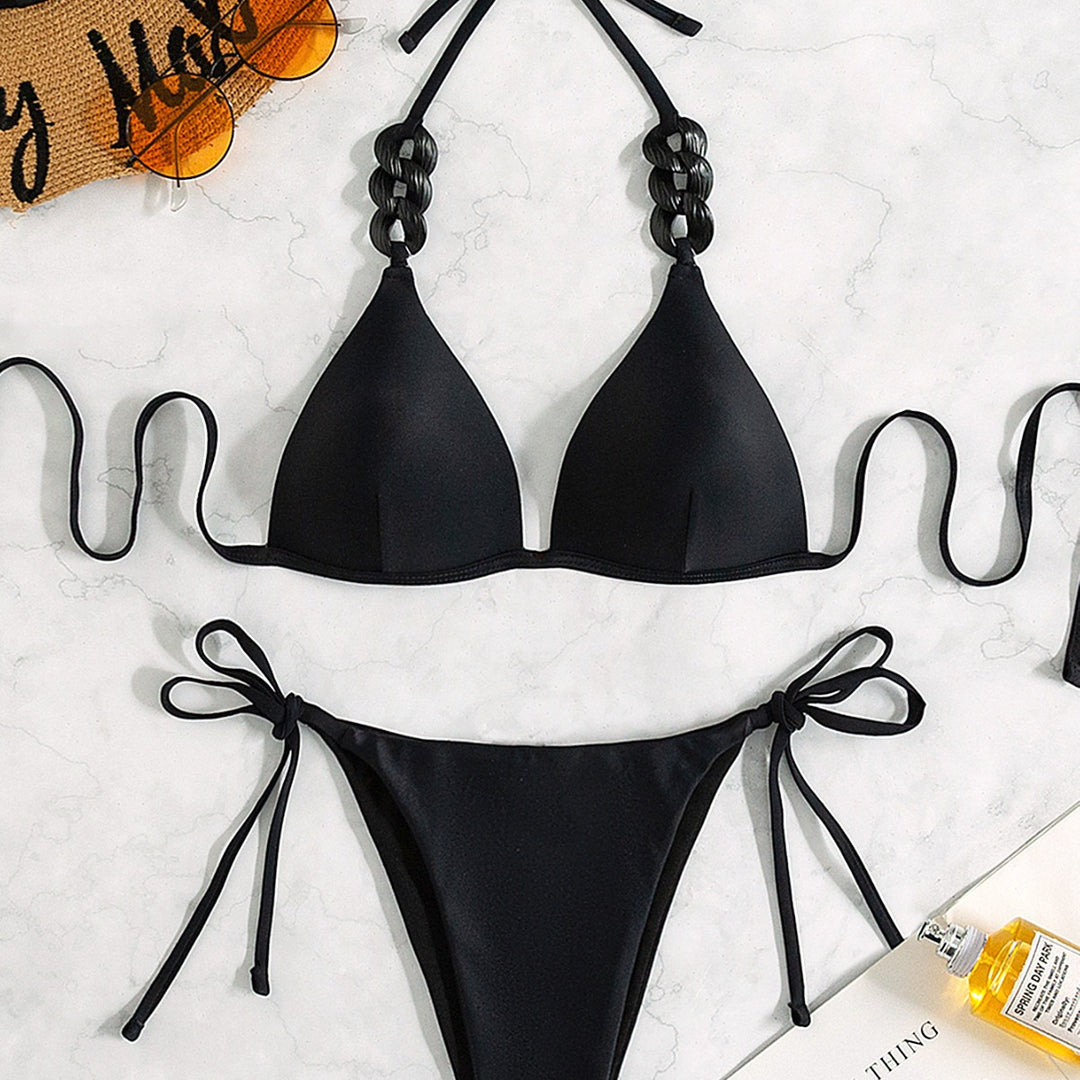 Damen Triangel-Bikini mit dekorativem Tribal-Band EB