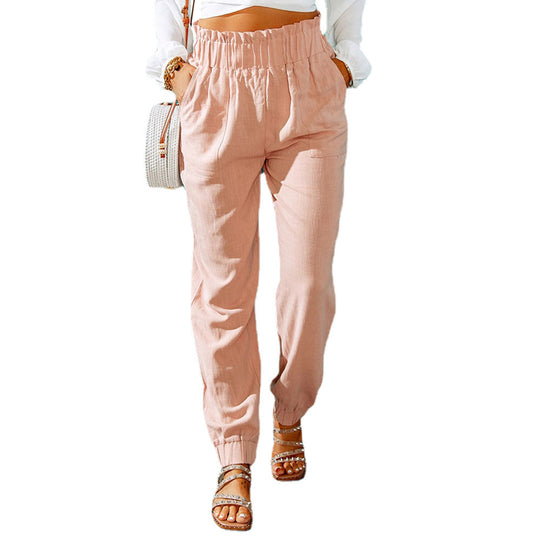 Damen Komfortable Chino-Hose mit elastischem Bund und praktischen Taschen EB