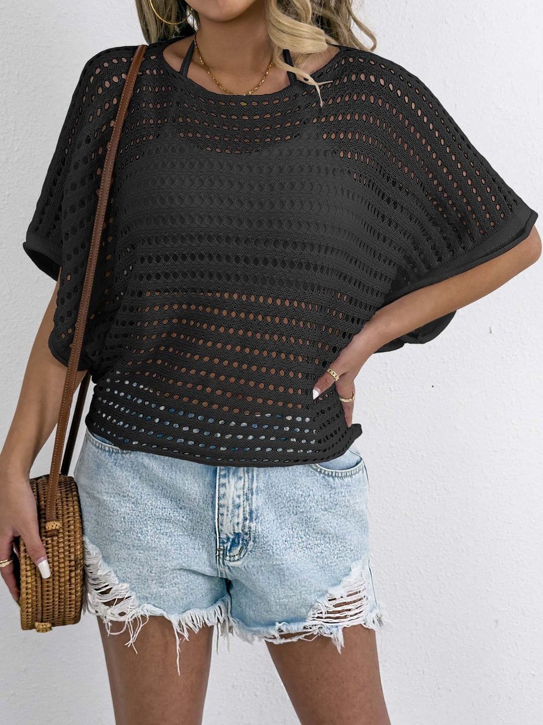 Damen luftiges Netz-T-Shirt EB