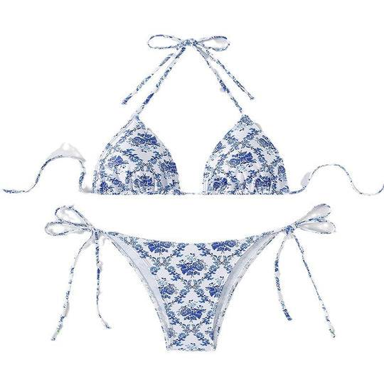 Damen Triangel-Bikini mit buntem Floral-Design EB